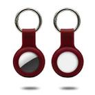 Silicone Case with Keychain Ring for AirTag(Wine Red) - 1