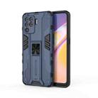 For OPPO A94 Supersonic PC + TPU Shock-proof Protective Case with Holder(Dark Blue) - 1