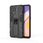 For OPPO A94 Supersonic PC + TPU Shock-proof Protective Case with Holder(Black) - 1