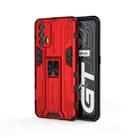 For OPPO Realme GT Supersonic PC + TPU Shock-proof Protective Case with Holder(Red) - 1