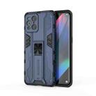 For OPPO Find X3 Supersonic PC + TPU Shock-proof Protective Case with Holder(Dark Blue) - 1