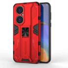 For Huawei P50 Supersonic PC + TPU Shock-proof Protective Case with Holder(Red) - 1