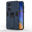 For Huawei P50 Supersonic PC + TPU Shock-proof Protective Case with Holder(Dark Blue) - 1