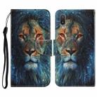 For Samsung Galaxy A02 Coloured Drawing Pattern Horizontal Flip PU Leather Case with Holder & Card Slots & Wallet & Lanyard(Lion) - 1