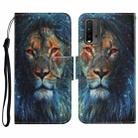 For Xiaomi Redmi 9T Coloured Drawing Pattern Horizontal Flip PU Leather Case with Holder & Card Slots & Wallet & Lanyard(Lion) - 1