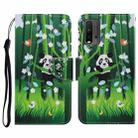 For Xiaomi Redmi 9T Coloured Drawing Pattern Horizontal Flip PU Leather Case with Holder & Card Slots & Wallet & Lanyard(Panda) - 1