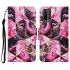 For Xiaomi Redmi 9T Coloured Drawing Pattern Horizontal Flip PU Leather Case with Holder & Card Slots & Wallet & Lanyard(Purple Marble) - 1