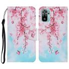 For Xiaomi Redmi Note 10 4G Coloured Drawing Pattern Horizontal Flip PU Leather Case with Holder & Card Slots & Wallet & Lanyard(Cherry Blossoms) - 1