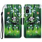 For Xiaomi Redmi Note 10 4G Coloured Drawing Pattern Horizontal Flip PU Leather Case with Holder & Card Slots & Wallet & Lanyard(Panda) - 1