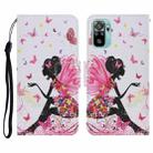 For Xiaomi Redmi Note 10 4G Coloured Drawing Pattern Horizontal Flip PU Leather Case with Holder & Card Slots & Wallet & Lanyard(Dancing Girl) - 1