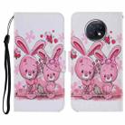 For Xiaomi Redmi Note 9T Coloured Drawing Pattern Horizontal Flip PU Leather Case with Holder & Card Slots & Wallet & Lanyard(Cute Rabbit) - 1