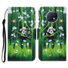 For Xiaomi Redmi Note 9T Coloured Drawing Pattern Horizontal Flip PU Leather Case with Holder & Card Slots & Wallet & Lanyard(Panda) - 1