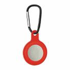 Shockproof Anti-scratch Silicone Soft Case with Keychain Ring For AirTag(Red) - 1