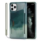 Watercolor Painted Armor Shockproof PC Hard Case with Card Slot For iPhone 11 Pro Max(Dark Green) - 1