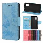 For Samsung Galaxy Xcover 5 Butterflies Embossing Horizontal Flip Leather Case with Holder & Card Slots & Wallet(Blue) - 1