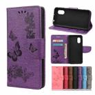For Samsung Galaxy Xcover 5 Butterflies Embossing Horizontal Flip Leather Case with Holder & Card Slots & Wallet(Purple) - 1