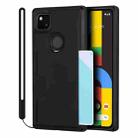 For Google Pixel 4a Armor Shockproof TPU + PC Hard Case with Card Slot Holder(Black) - 1