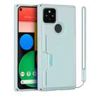 For Google Pixel 4a 5G Armor Shockproof TPU + PC Hard Case with Card Slot Holder(Light Blue) - 1