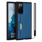 For Samsung Galaxy S20 FE Armor Shockproof TPU + PC Hard Case with Card Slot Holder(Black Blue) - 1