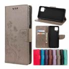 For Samsung Galaxy A12 5G Butterfly Flower Pattern Horizontal Flip Leather Case with Holder & Card Slots & Wallet(Grey) - 1