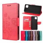 For Samsung Galaxy A12 5G Butterfly Flower Pattern Horizontal Flip Leather Case with Holder & Card Slots & Wallet(Red) - 1