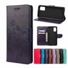 For Samsung Galaxy A32 5G Butterfly Flower Pattern Horizontal Flip Leather Case with Holder & Card Slots & Wallet(Deep Purple) - 1