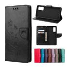 For Samsung Galaxy A72 5G / 4G Butterfly Flower Pattern Horizontal Flip Leather Case with Holder & Card Slots & Wallet(Black) - 1