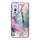 For One Plus 9 Abstract Marble Pattern Glass Protective Case(Abstract Multicolor) - 1