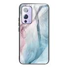 For One Plus 9 Abstract Marble Pattern Glass Protective Case(Abstract Gray) - 1