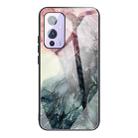 For One Plus 9 Abstract Marble Pattern Glass Protective Case(Abstract Black) - 1