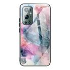 For One Plus 9 Pro Abstract Marble Pattern Glass Protective Case(Abstract Multicolor) - 1