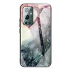 For One Plus 9 Pro Abstract Marble Pattern Glass Protective Case(Abstract Black) - 1