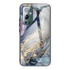 For One Plus 9 Pro Abstract Marble Pattern Glass Protective Case(Abstract Gold) - 1