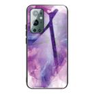 For One Plus 9 Pro Abstract Marble Pattern Glass Protective Case(Abstract Purple) - 1