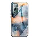 For One Plus 9 Pro Abstract Marble Pattern Glass Protective Case(Abstract Blue) - 1