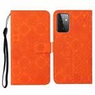For Samsung Galaxy A72 5G / 4G Ethnic Style Embossed Pattern Horizontal Flip Leather Case with Holder & Card Slots & Wallet & Lanyard(Orange) - 1