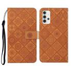 For Samsung Galaxy A32 4G Ethnic Style Embossed Pattern Horizontal Flip Leather Case with Holder & Card Slots & Wallet & Lanyard(Brown) - 1