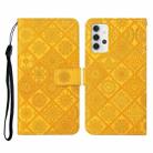 For Samsung Galaxy A32 4G Ethnic Style Embossed Pattern Horizontal Flip Leather Case with Holder & Card Slots & Wallet & Lanyard(Yellow) - 1
