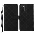 For Samsung Galaxy A02s EU Version Ethnic Style Embossed Pattern Horizontal Flip Leather Case with Holder & Card Slots & Wallet & Lanyard(Black) - 1