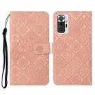 For Xiaomi Redmi Note 10 Pro Ethnic Style Embossed Pattern Horizontal Flip Leather Case with Holder & Card Slots & Wallet & Lanyard(Pink) - 1