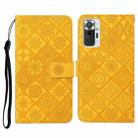 For Xiaomi Redmi Note 10 Pro Ethnic Style Embossed Pattern Horizontal Flip Leather Case with Holder & Card Slots & Wallet & Lanyard(Yellow) - 1