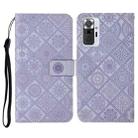 For Xiaomi Redmi Note 10 Pro Ethnic Style Embossed Pattern Horizontal Flip Leather Case with Holder & Card Slots & Wallet & Lanyard(Purple) - 1