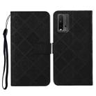 For Xiaomi Redmi 9T Ethnic Style Embossed Pattern Horizontal Flip Leather Case with Holder & Card Slots & Wallet & Lanyard(Black) - 1