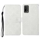 For Xiaomi Redmi 9T Ethnic Style Embossed Pattern Horizontal Flip Leather Case with Holder & Card Slots & Wallet & Lanyard(White) - 1