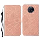 For Xiaomi Redmi Note 9T Ethnic Style Embossed Pattern Horizontal Flip Leather Case with Holder & Card Slots & Wallet & Lanyard(Pink) - 1