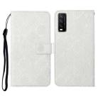 For vivo Y20 Ethnic Style Embossed Pattern Horizontal Flip Leather Case with Holder & Card Slots & Wallet & Lanyard(White) - 1
