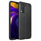 For vivo V21 Litchi Texture TPU Shockproof Case(Black) - 1