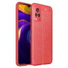 For vivo V21 Litchi Texture TPU Shockproof Case(Red) - 1