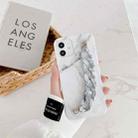 For iPhone 12 / 12 Pro Marble Pattern Shockproof Protective Case with Bracelet(White) - 1