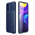 For vivo V21 Carbon Fiber Texture Shockproof TPU Case(Blue) - 1